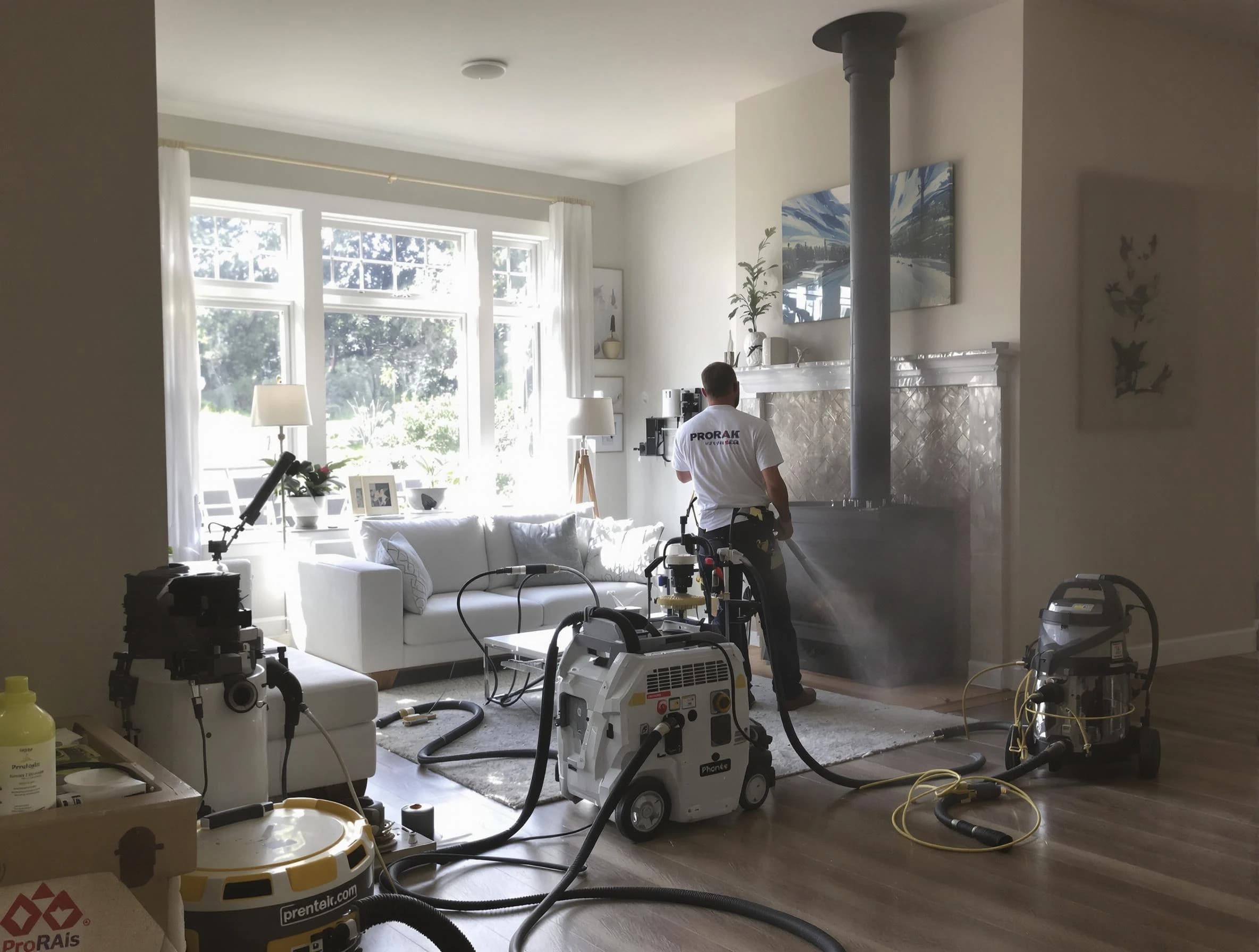 Soot removal service by North Andover Chimney Sweep for a fireplace in North Andover, MA