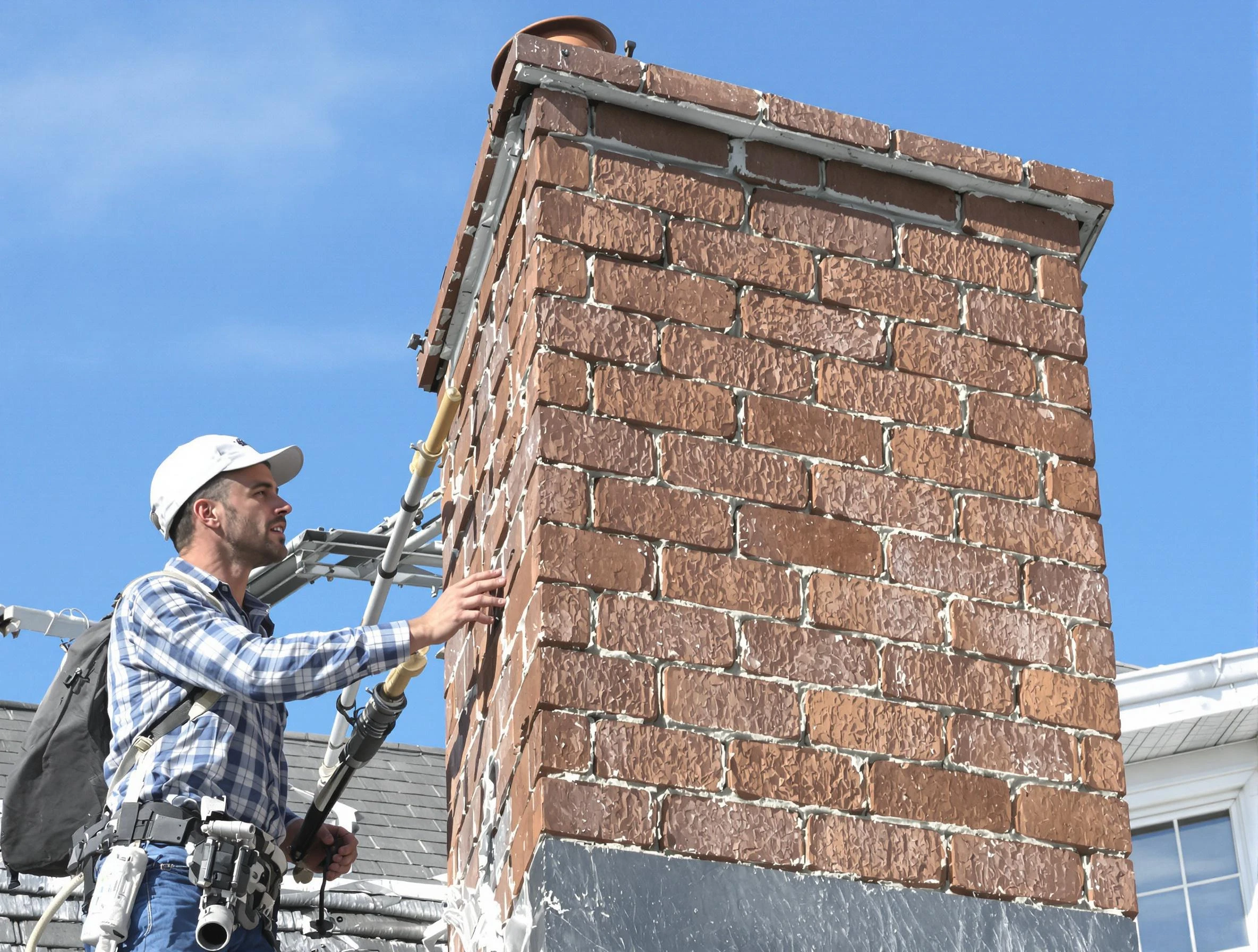 Brickwork for a chimney rebuild by North Andover Chimney Sweep in North Andover, MA