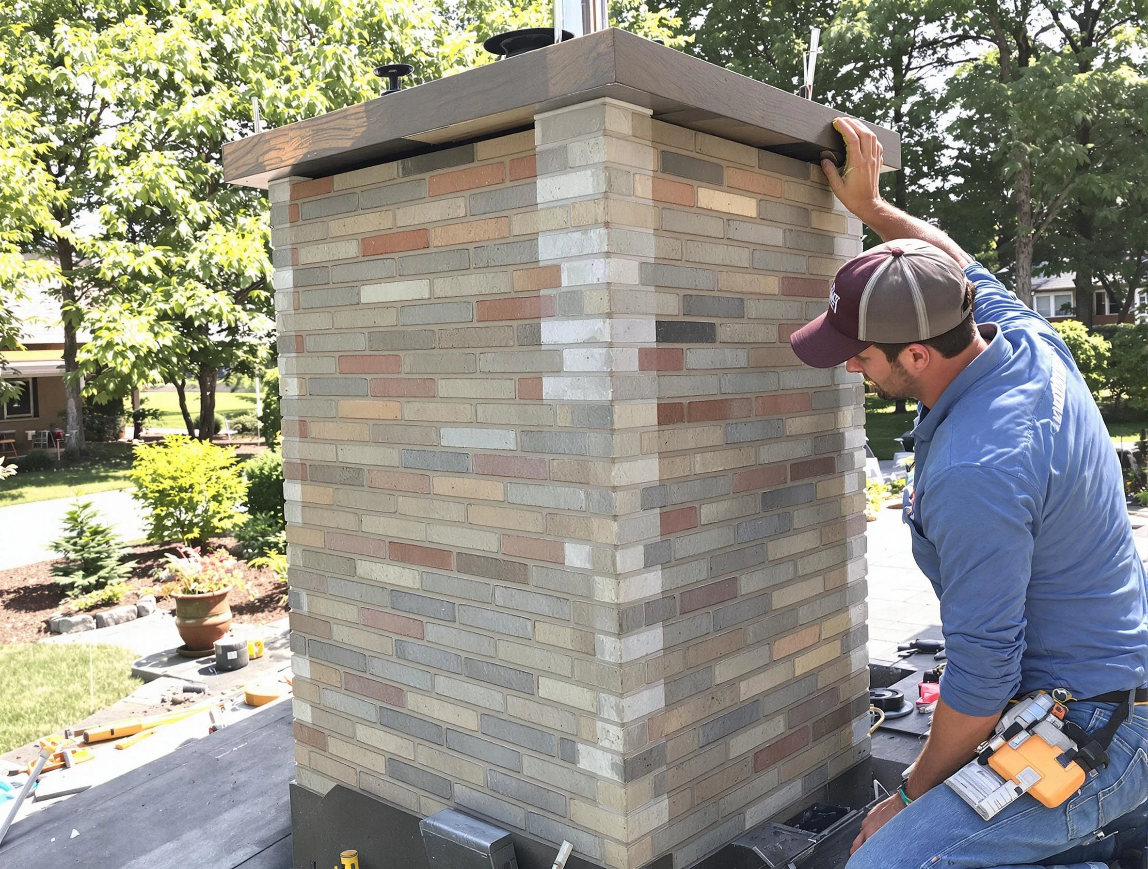 North Andover Chimney Sweep completing a modern chimney remodel in North Andover, MA