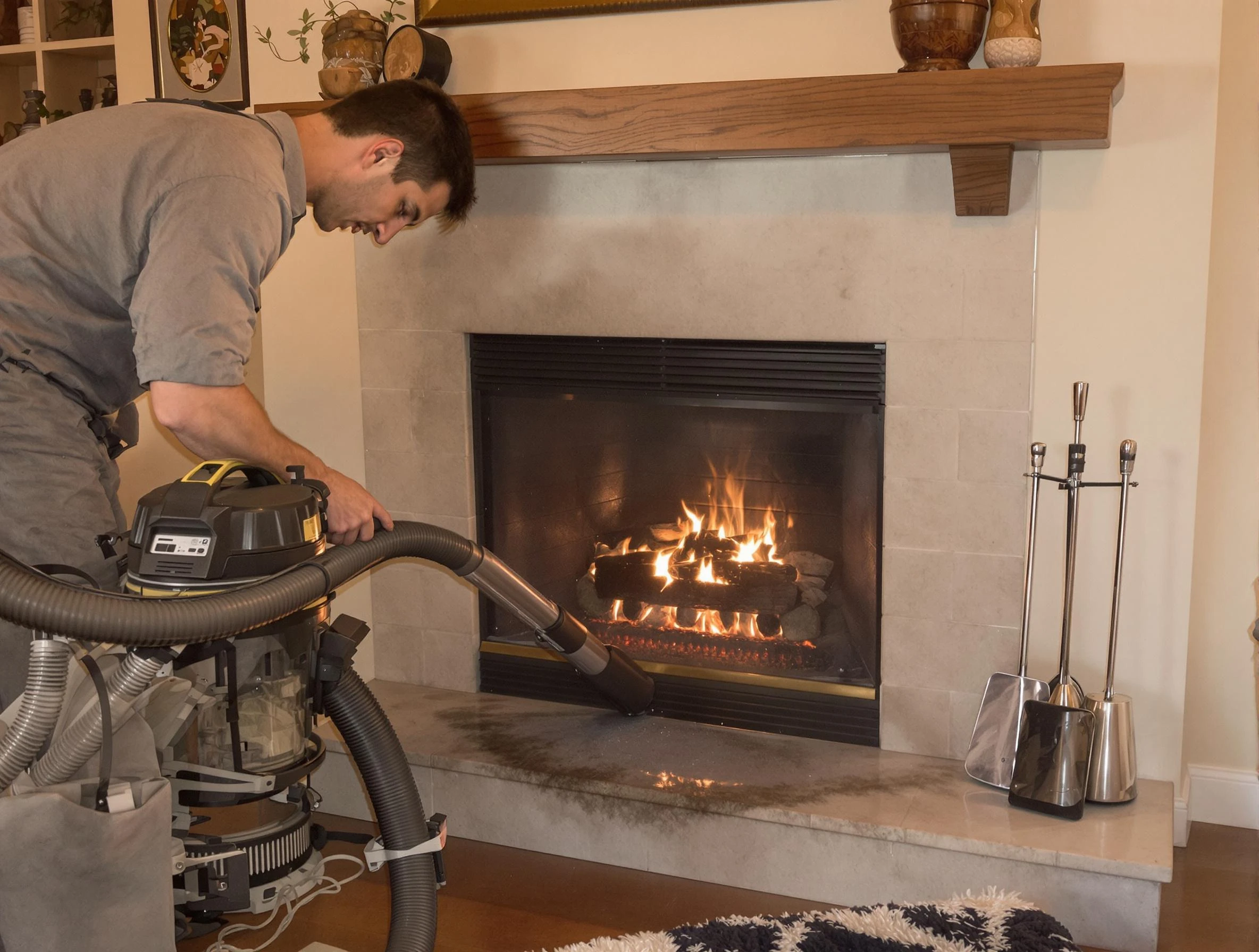 Routine fireplace upkeep by North Andover Chimney Sweep in North Andover, MA